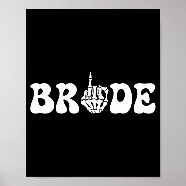 Halloween Wedding Bride Groom Skeleton Couple Matc Poster (Front)