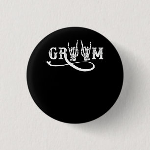Halloween Wedding Bride Groom Skeleton Till Death 3 Cm Round Badge