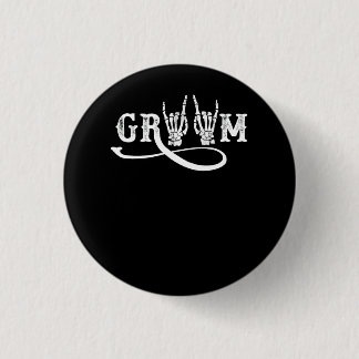 Halloween Wedding Bride Groom Skeleton Till Death  3 Cm Round Badge