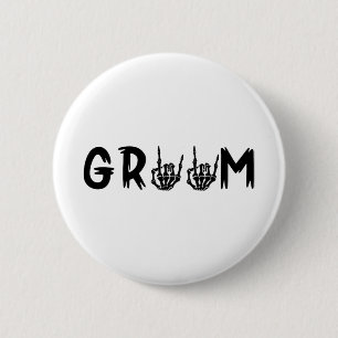 Halloween Wedding Bride Groom Skeleton Till Death 6 Cm Round Badge