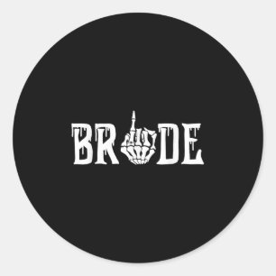 Halloween Wedding Bride Groom Skeleton Till Death Classic Round Sticker