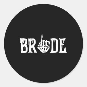 Halloween Wedding Bride Groom Skeleton Till Death Classic Round Sticker