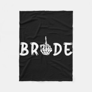 Halloween Wedding Bride Groom Skeleton Till Death  Fleece Blanket