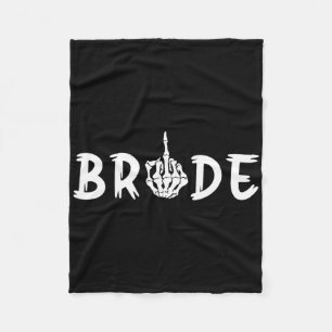 Halloween Wedding Bride Groom Skeleton Till Death  Fleece Blanket