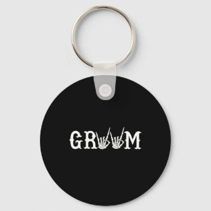 Halloween Wedding Bride Groom Skeleton Till Death  Key Ring