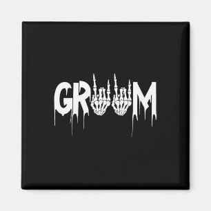 Halloween Wedding Bride Groom Skeleton Till Death  Magnet