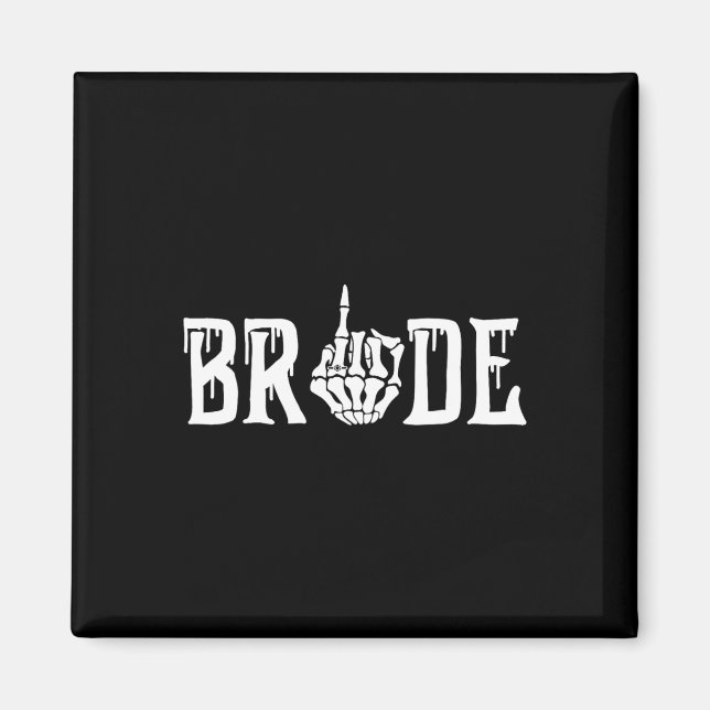 Halloween Wedding Bride Groom Skeleton Till Death  Magnet (Front)