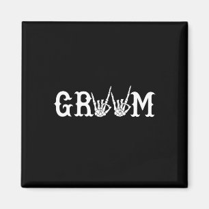 Halloween Wedding Bride Groom Skeleton Till Death  Magnet