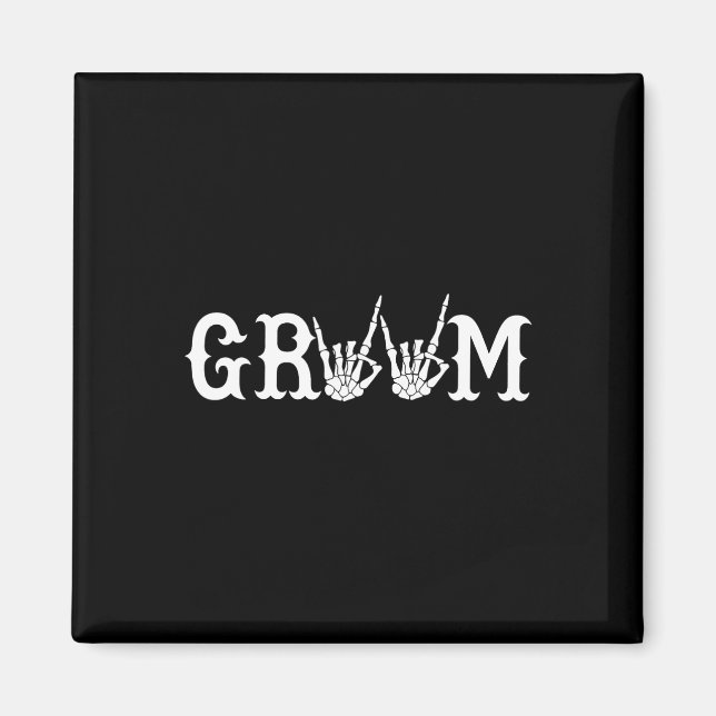 Halloween Wedding Bride Groom Skeleton Till Death  Magnet (Front)