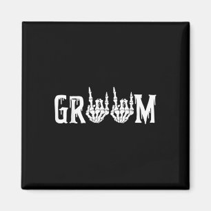 Halloween Wedding Bride Groom Skeleton Till Death  Magnet