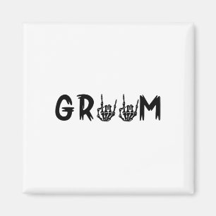 Halloween Wedding Bride Groom Skeleton Till Death Magnet