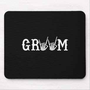 Halloween Wedding Bride Groom Skeleton Till Death Mouse Pad