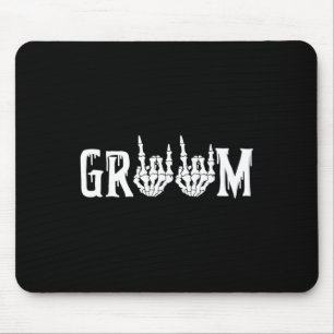 Halloween Wedding Bride Groom Skeleton Till Death Mouse Pad