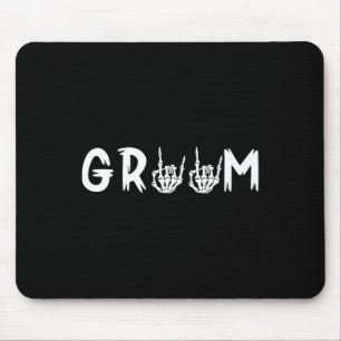 Halloween Wedding Bride Groom Skeleton Till Death  Mouse Pad