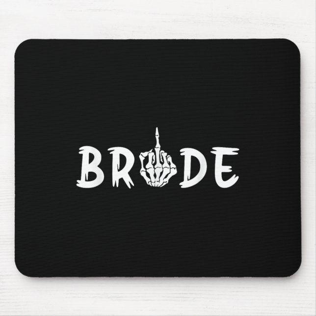 Halloween Wedding Bride Groom Skeleton Till Death  Mouse Pad (Front)