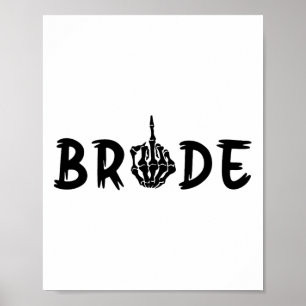 Halloween Wedding Bride Groom Skeleton Till Death  Poster