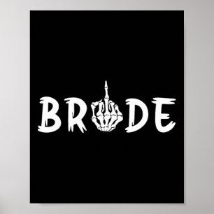 Halloween Wedding Bride Groom Skeleton Till Death  Poster