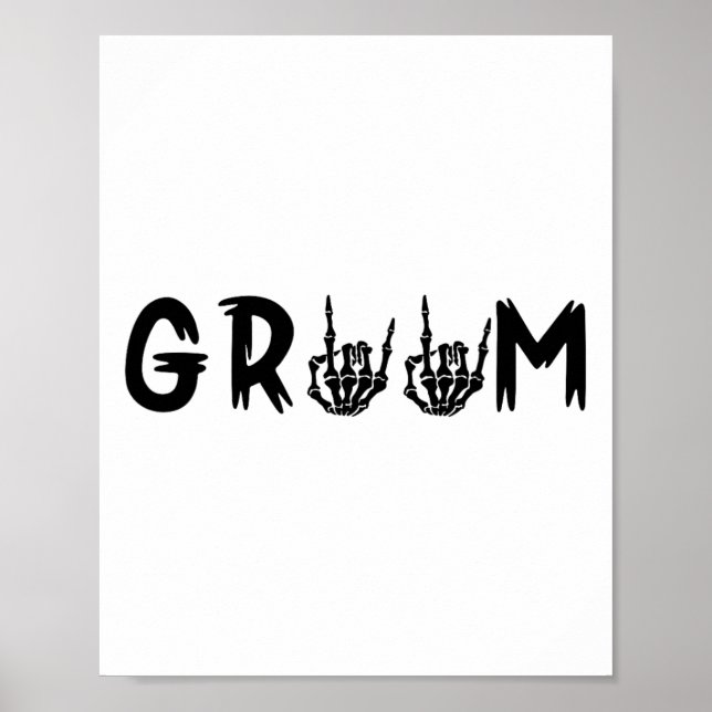 Halloween Wedding Bride Groom Skeleton Till Death  Poster (Front)