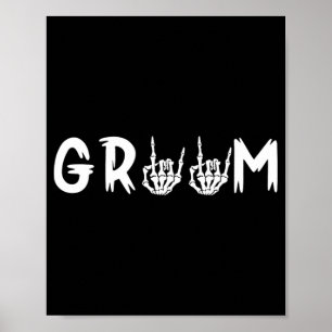 Halloween Wedding Bride Groom Skeleton Till Death Poster