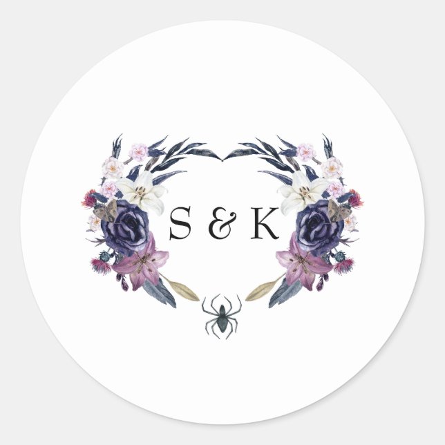 Halloween Wedding  Classic Round Sticker (Front)