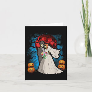 Halloween Wedding Gift Skeleton Couple Bride Groom Card