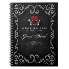 Halloween Wedding Guest Book Skeletons & Red Heart