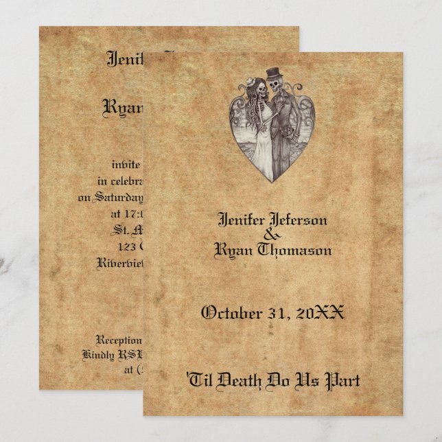 halloween wedding Invitation (Front/Back)