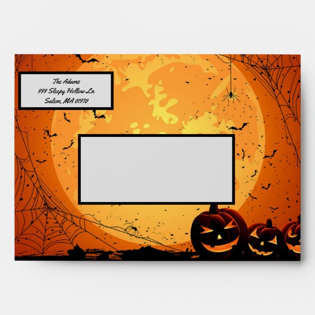 Halloween Wedding Invitation Envelopes Address (Front)
