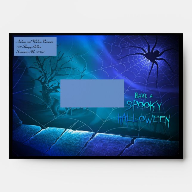 Halloween Wedding Invitation Return Address Envelope (Front)