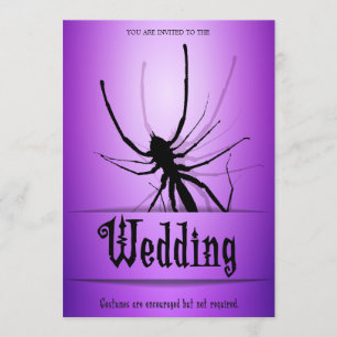 Halloween Wedding Invitations Purple Spider