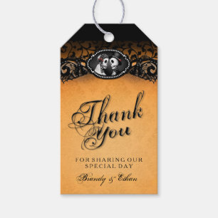 Halloween Wedding Orange Black Thank You Tags
