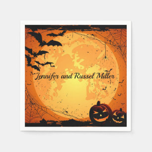 Halloween Wedding Reception Personalise Paper Napkin