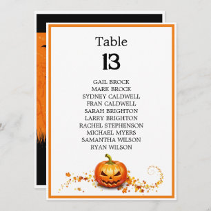 Halloween Wedding Scary Tree Table Seating Chart