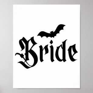 Halloween Wedding Spooky Bride Groom Couple Matchi Poster