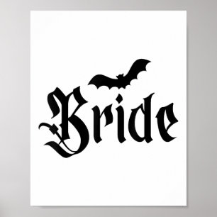 Halloween Wedding Spooky Bride Groom Couple Matchi Poster