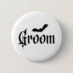 Halloween Wedding Spooky Groom Bride Couple Matchi 6 Cm Round Badge