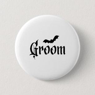Halloween Wedding Spooky Groom Bride Couple Matchi 6 Cm Round Badge