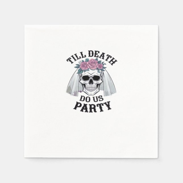 Halloween Wedding Spooky - Till Death Do Us Party Napkin (Front)