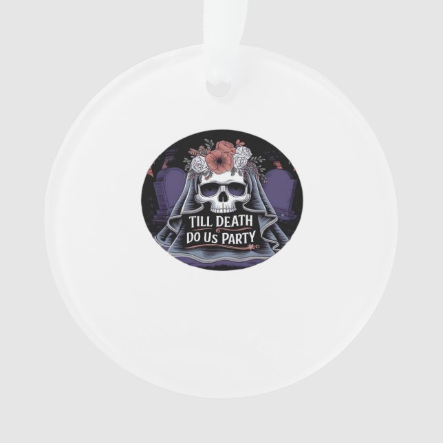 Halloween Wedding Spooky Wedding Halloween Party T Ornament (Front)