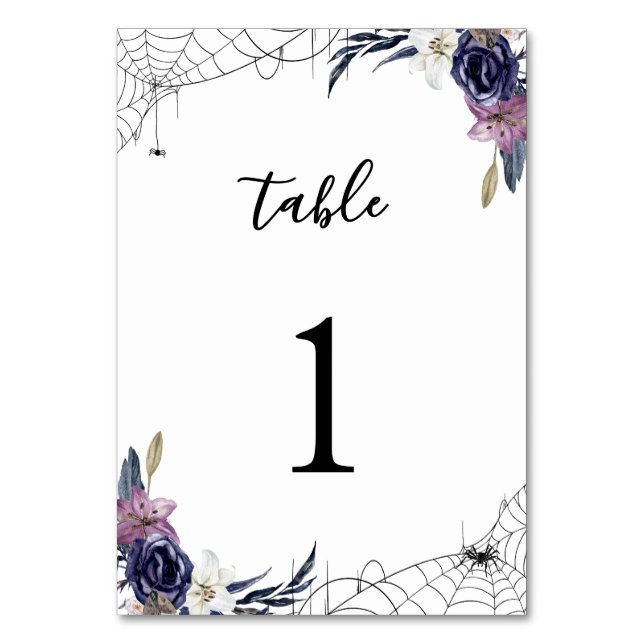 Halloween Wedding Table Number (Front)