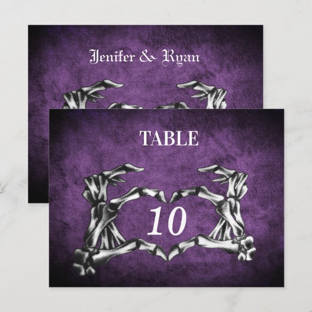halloween wedding  Table Number Postcard (Front/Back)