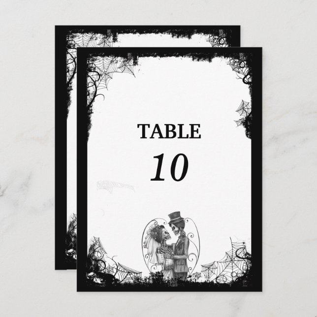halloween wedding  Table Number Postcard (Front/Back)