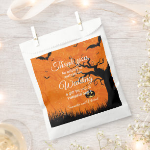 Halloween Wedding Thank You Scary Tree Your Names Favour Bag