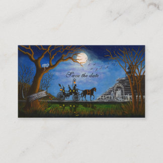 Halloween wedding themed business card