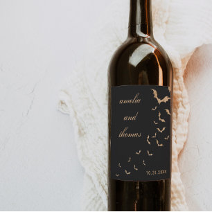 Halloween Wedding Wine Label