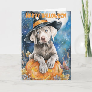 Halloween Weimaraner Dog Holiday Card