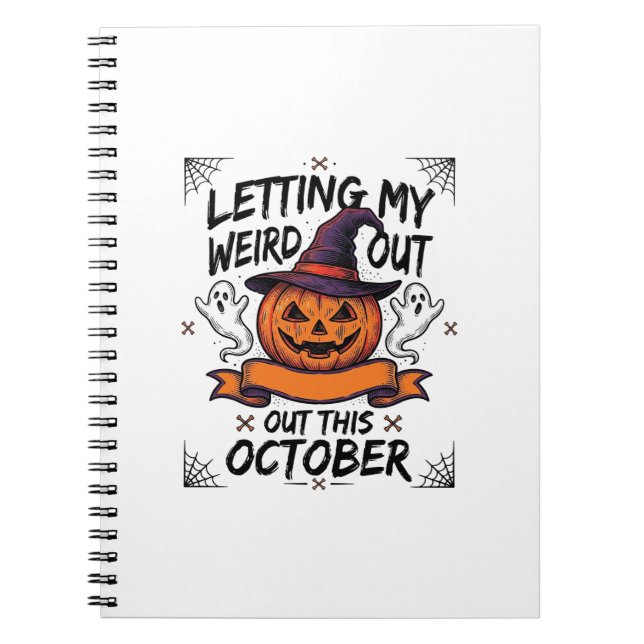 Halloween Weird Shirt With Pumpkin Ghosts_1 Notebook (Front)