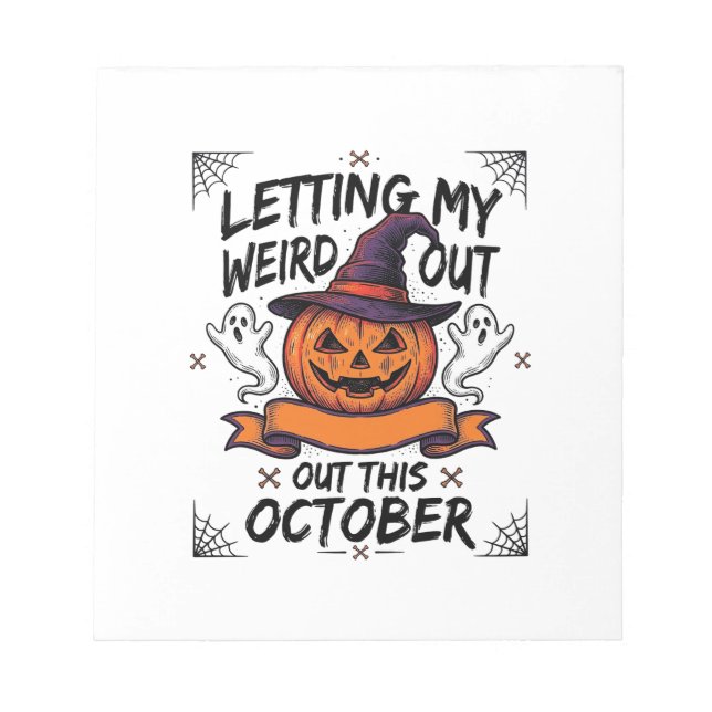 Halloween Weird Shirt With Pumpkin Ghosts_1 Notepad (Front)