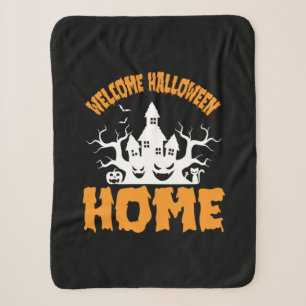 Halloween Welcome Halloween Home Birthday Sherpa Blanket