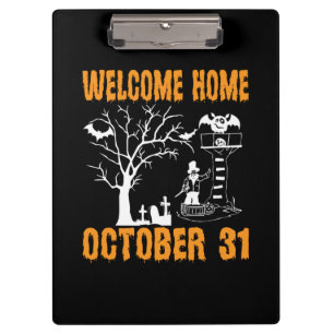 Halloween Welcome Home October Birthday Clipboard